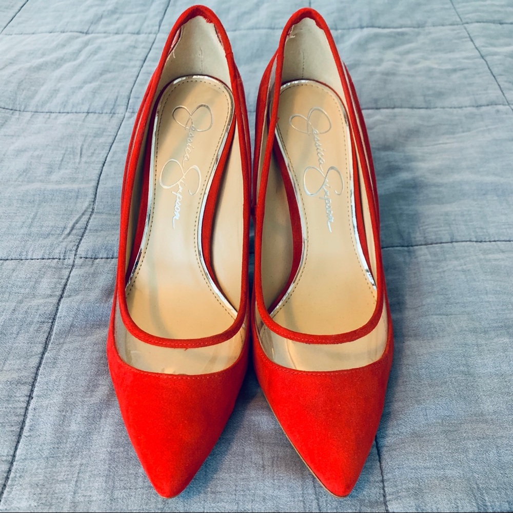 Hot Red Pumps - Jessica Simpson - Size 8